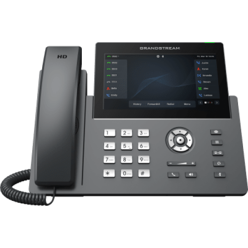 Teléfono IP Wi-Fi, Grado Operador, 12 líneas SIP con 6 cuentas, pantalla táctil  7