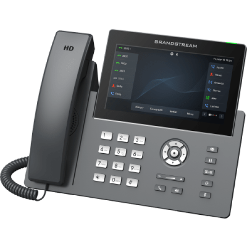 Teléfono IP Wi-Fi, Grado Operador, 12 líneas SIP con 6 cuentas, pantalla táctil  7
