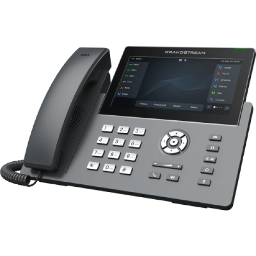 Teléfono IP Wi-Fi, Grado Operador, 12 líneas SIP con 6 cuentas, pantalla táctil  7
