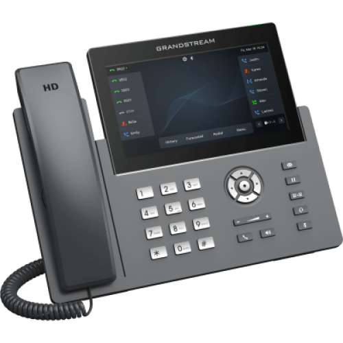 Teléfono IP Wi-Fi, Grado Operador, 12 líneas SIP con 6 cuentas, pantalla táctil  7