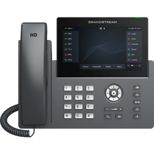 Teléfono IP Wi-Fi, Grado Operador, 12 líneas SIP con 6 cuentas, pantalla táctil  7