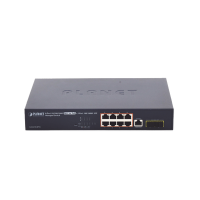 Switch Administrable Capa 2, 8 Puertos PoE 802.3af/at Gigabit, 140 W Max, 2 Puertos SFP, Modo Extendido Hasta 250 m, Soporta Administración en Nube CloudNMS ( HW Rev. 3.0 en Adelante). 