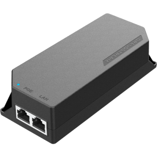 PoE Injector Grandstream 15W MultiGigabit / Compatible con IEEE 802.3af / 1x 2.5Gbps RJ45 LAN IN / 1x 2.5Gbps RJ45 LAN OUT con PoE 15.5W / 100~240VAC / 54VDC / Plug-and-Play / FCC, CE, RCM, IC