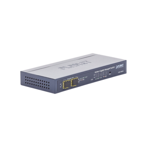 Switch Administrable de Escritorio de 8 Puertos Gigabit/ 2 Puertos SFP / 20 Gbps Switching / PoE In 802.3af/at / Dual Power DC + PoE / VLAN Q-in-Q / IPv6/IPv4/  Administración Remota con CloudNMS