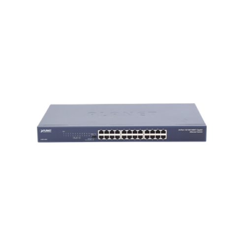 Switch No Administrable Gigabit de 24 Puertos 10/100/1000 Mbps, Con Modo Extendido Para Envió de Datos de Hasta 200 m