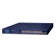 Switch PoE de 24 Puertos Gigabit 802.3af/at con Modo Extendido 250 m, 2 Puertos SFP 1000SX , Pantalla LCD para Configuración Básica, Hasta 300 W para PoE