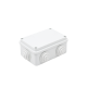 Caja Estanca de PVC Para Derivación y Conexión, 6 Entradas, Tapa Atornillada, 120x80x50 mm (Área interna), Uso Exterior IP55, Material que no Propaga el Fuego y Libre de Hálogenos