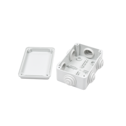 Caja Estanca de PVC Para Derivación y Conexión, 6 Entradas, Tapa Atornillada, 120x80x50 mm (Área interna), Uso Exterior IP55, Material que no Propaga el Fuego y Libre de Hálogenos
