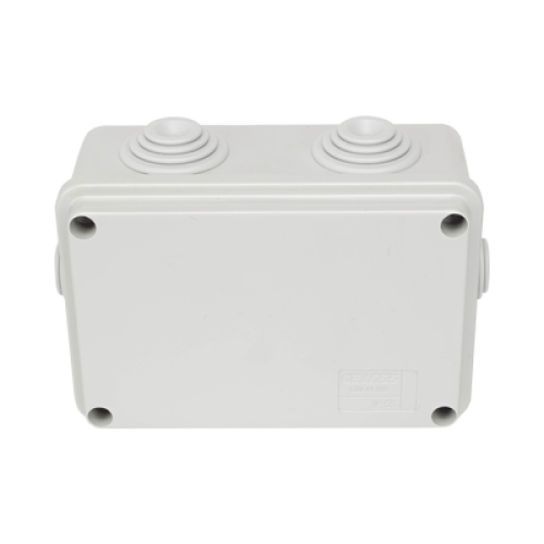 Caja Estanca de PVC Para Derivación y Conexión, 6 Entradas, Tapa Atornillada, 120x80x50 mm (Área interna), Uso Exterior IP55, Material que no Propaga el Fuego y Libre de Hálogenos