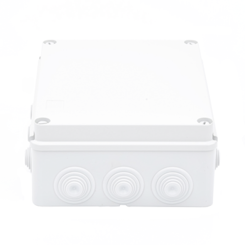 Caja Estanca de PVC Para Derivación y Conexión, 12 Entradas, Tapa Atornillada, 240x190x90 mm (Área interna), Uso Exterior IP55, Material que no Propaga el Fuego y Libre de Hálogenos
