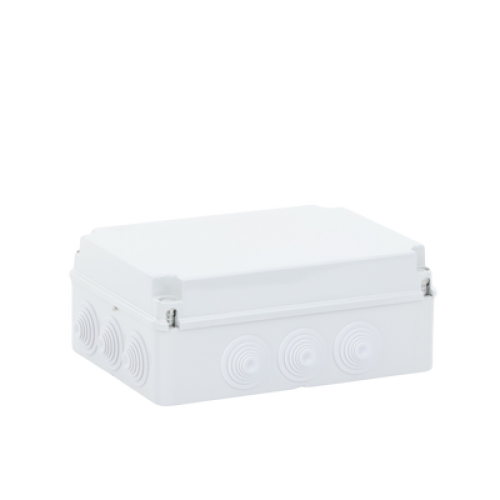 Caja Estanca de PVC Para Derivación y Conexión, 12 Entradas, Tapa Atornillada, 300x220x120 mm  (Área interna), Uso Exterior IP55, Material que no Propaga el Fuego y Libre de Hálogenos