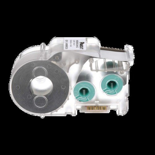 Casete de Etiquetas de Poliolefina de Cinta Continua, Tubo Termocontráctil, 8.6 mm de Ancho, 2.4 Metros (7.87 Pies) de Largo, Para Cables de 1.5 a 4.8 mm (18-12 AWG) de Diámetro, Color Blanco