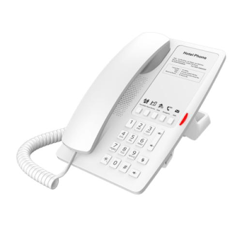 Teléfono IP para Hotelería, Puerto USB-A para Carga, 5 Teclas Programables para Servicio Rápido (Hotline), Plantilla Personalizable con PoE Teléfono IP para Hotelería, Puerto USB-A para Carga, 5 Teclas Programables para Servicio Rápido (Hotline), Plantilla Personalizable con PoE