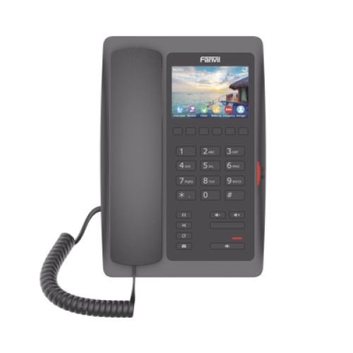(H5W Color Negro)Teléfono IP WiFi para Hotelería, profesional de gama alta con pantalla LCD de 3.5 pulgadas a color, 6 teclas programables para servicio rápido (Hotline) PoE 