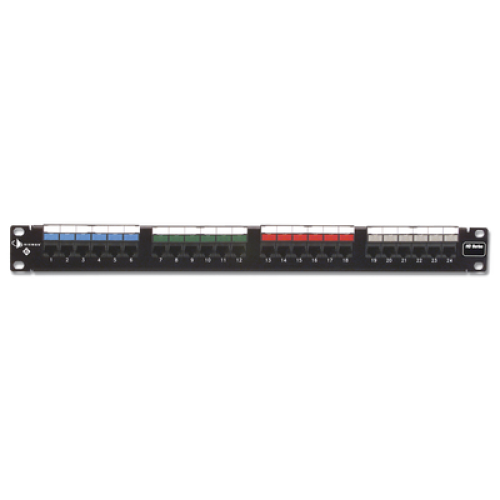 Patch Panel UTP HD6 de 24 Puertos, Precargado con Jacks Categoría 6, Plano, 1UR
