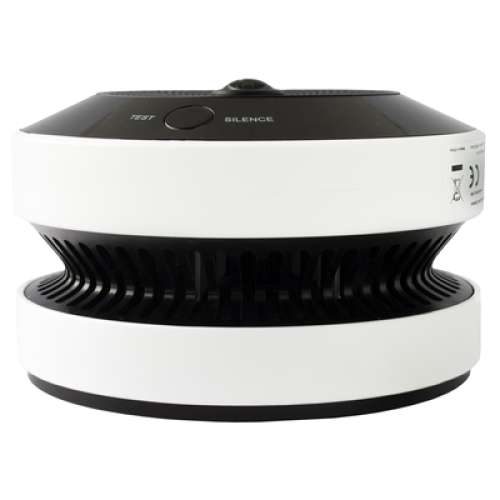 (HikFire) Mini Fisheye IP 4 Megapixel con Detector de Humo Puntual  / Autónomo / Entrada y Salida de Alarma / 15 mts IR / PoE / WDR 120 dB / Alarma de 85 dB / MicroSD 128GB / Compatible con Hik-Connect