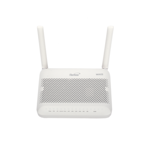 ONU GPON WiFi 6, (2.4/5 GHz), 2 Antenas de 5 dBi, Compatible con OLT de Terceros, 4 puertos Gigabit + 1 POTS + 2 USB, conector SC/UPC