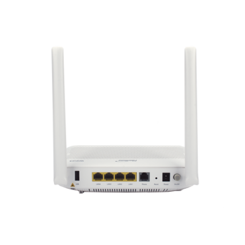 ONU GPON WiFi 6, (2.4/5 GHz), 2 Antenas de 5 dBi, Compatible con OLT de Terceros, 4 puertos Gigabit + 1 POTS + 2 USB, conector SC/UPC
