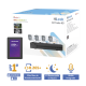 Kit TurboHD 1080p + SSD 500 GB / DVR 4 Canales / 4 Cámaras Bala ColorVu con Micrófono Integrado / Fuente de Poder / Accesorios de Instalación