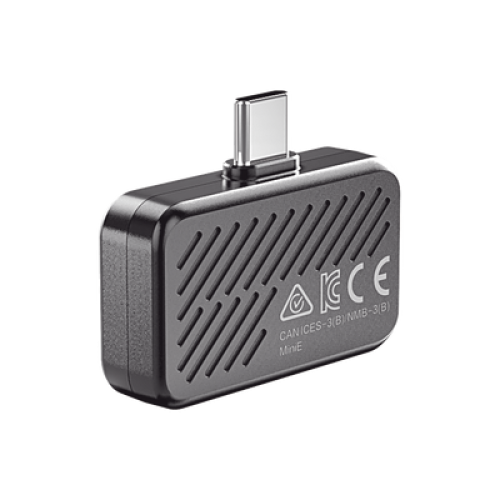 MiniE - Cámara Termográfica para Smartphone / Resolución IR 96 x 96 (9,216 píxeles) / SuperIR / Rango de -20°C a 400°C / Precisión ±2°C o ±2% / Compatible iOS y Android / Paleta Personalizable