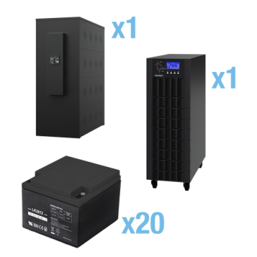 UPS Trifásico de 30 kVA/27 kW, Topología Online Doble Conversión, Voltaje de 208/220 Vca de L-L, Respaldo de 5 Minutos al 100% de Carga, Incluye Módulo y Banco de Baterías