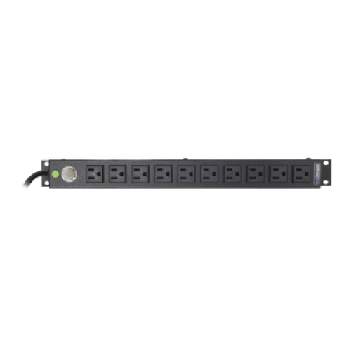 Multicontacto Horizontal (PDU) de 10 Contactos (NEMA 5-15R) Rack 19