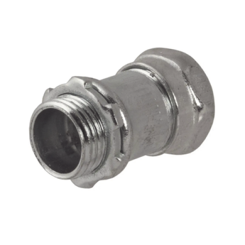 Conector Recto Compresión de Acero Galvanizado para Pared Delgada de 1/2