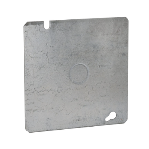 Tapa Cuadrada Plana de  Acero Galvanizado con Entrada de 1/2