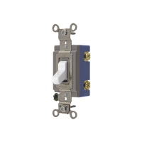 Interruptor de Palanca 15 A 120-277 V CA/ Unipolar / Grado Industrial/ Uso Extra Pesado / Cableado Lateral y Posterior / Color Blanco.
