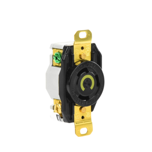 Receptáculo de Media Vuelta Industrial 30 A 125 V CA 2 Polos 3 Hilos (Nema L5-30R) Color Negro