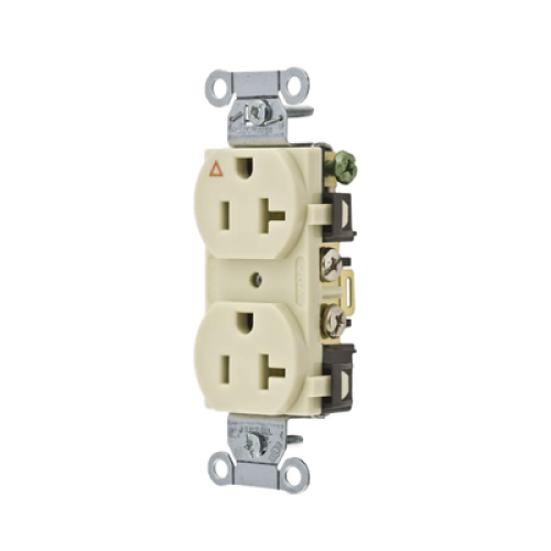 Contacto Dúplex Conexión a Tierra Aislada/ 20 A 125 V/ 2 polos 3 Hilos/ Color Marfil/ Nema 5- 20R/ Grado Comercial.