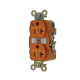 Contacto Dúplex Conexión a Tierra Aislada/ 20 A 125 V/ 2 polos 3 Hilos/ Color Naranja/ Nema 5- 20R/ Grado Industrial.
