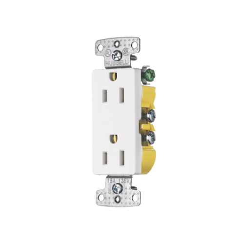 Contacto Duplex Decorador 15A 125V, 2 Polos, 3 Hilos, Color  Blanco (Nema5-15R).