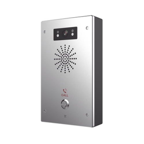 Video Intercomunicador IP, 2 líneas SIP, 2 relevadores con botón para llamada, Onvif, anti-vandálico, PoE, IP65 e IK10, PoE