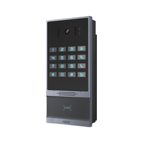 Videoportero SIP para Control de Acceso, Teclado numérico iluminado, 2 relevadores, anti-vandálico, IP66 y IK07, PoE
