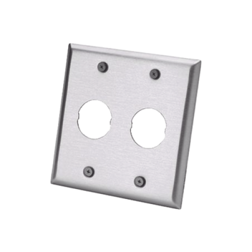 Placa de Pared Doble IndustrialNet?, Para 2 Conectores Industriales, de Acero Inoxidable