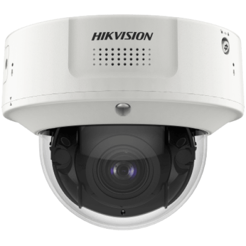 Domo IP 8 Megapixel / Lente Mot. 2.8 a 12 mm /  DARKFIGHTER / WDR 120 dB / IK10 / 30 mts IR / Conteo Facial / Detección Facial / Interior / PoE / Búsqueda por Atributos / Micrófono Integrado / Micro SD