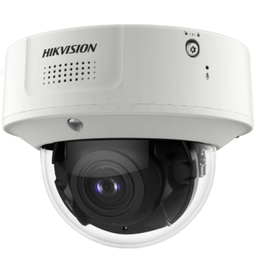 Domo IP 8 Megapixel / Lente Mot. 2.8 a 12 mm /  DARKFIGHTER / WDR 120 dB / IK10 / 30 mts IR / Conteo Facial / Detección Facial / Interior / PoE / Búsqueda por Atributos / Micrófono Integrado / Micro SD