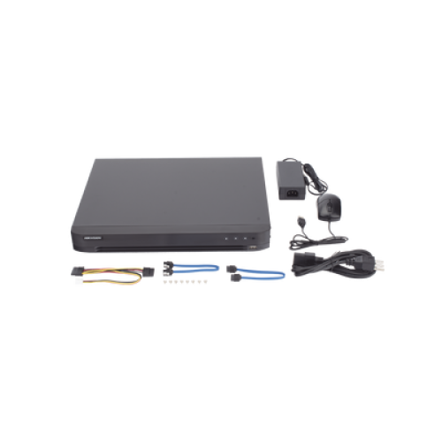 DVR 16 Canales TURBOHD + 16 Canales IP / 8 Megapixel (4K) / Audio por Coaxitron / ACUSENSE / Reconocimiento Facial / 2 Bahías de Disco Duro / Salida de Video en 4K / H.265+ / Alarmas I/O