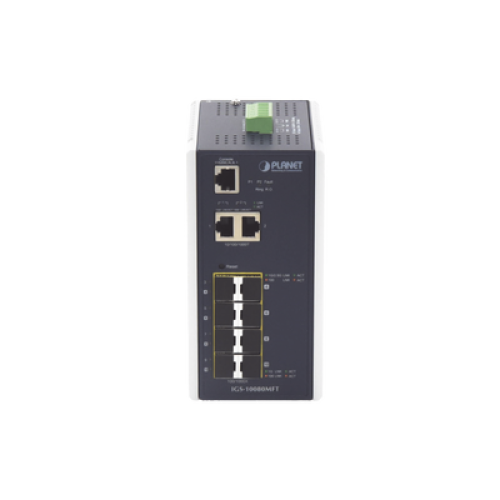 Switch Industrial Administrable L2+, 8 Puertos 1G SFP, 2 Puertos TP Gigabit, (-40 ~75 grados C) Switch Industrial Administrable L2+, 8 Puertos 1G SFP, 2 Puertos TP Gigabit, (-40 ~75 grados C)