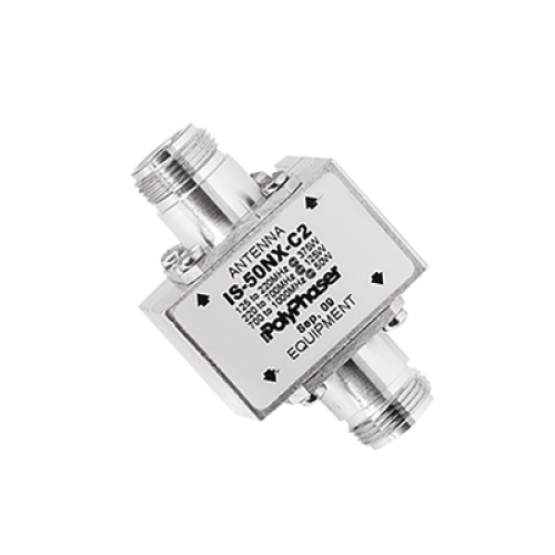 Protector Coaxial RF / 125-1000 MHz / 50 Ω / Conectores N Hembra / Ceja Lateral / 50 kA