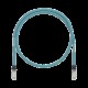 Patch Cord Cat6A de Grado Industrial 600V, Blindado SF/UTP, Calibre 26 AWG, Color Aqua, 60 cm (23.62 pulgadas).