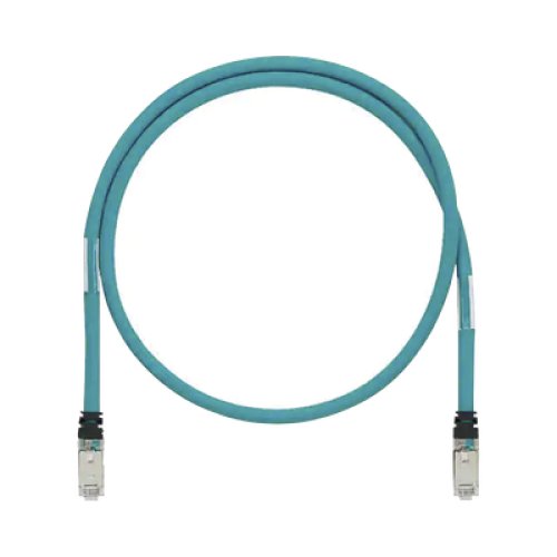 Patch Cord Cat6A de Grado Industrial 600V, Blindado SF/UTP, Calibre 26 AWG, Color Aqua, 5 Metros (16.40 Pies)