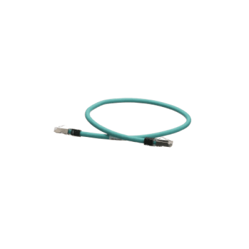 Patch Cord Cat5e de Grado Industrial 600V, Blindado SF/UTP, Calibre 24 AWG, Color Aqua, 60 cm (23.62 pulgadas).