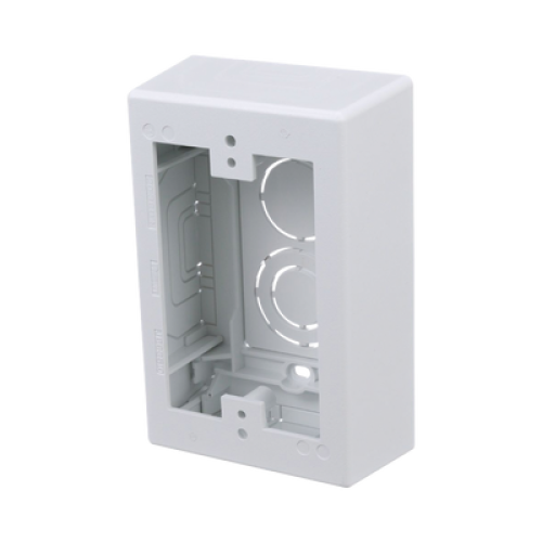 Caja de Pared Superficial, Uso Universal con Placas de Pared, con Cinta Adhesiva, Color Blanco