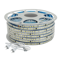 Manguera LED Luminosa Blanca de Resina Transparente y Flexible / Para uso Interior o Exterior / Carrete de 50 m/ 110V CA  4.2 A/ 500 W Potencia / T.C.C. 6500 K.