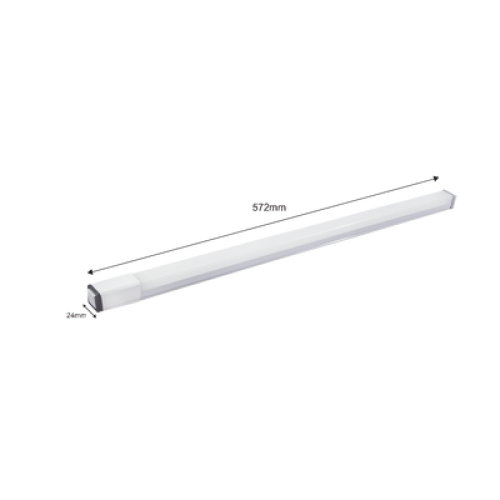 Luminario LED Tipo Regleta / 572 x 24 x 24 mm / 127 Vca / Luz Blanca 6 500 K / 900 lm / 9W