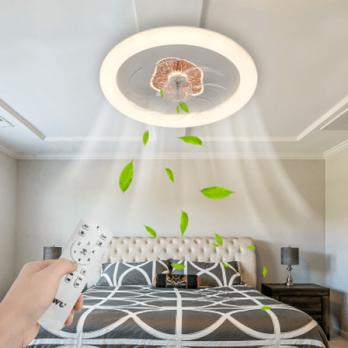 Ventilador de Techo con Luminario LED de 110 V CA 50/60 Hz / 88 W / 3 Tonos de Luz (6500 - 4 000 - 2 700 K) / Diámetro 500 mm / 6 Velocidades / Dimeable. Ventilador de Techo con Luminario LED de 110 V CA 50/60 Hz / 88 W / 3 Tonos de Luz (6500 - 4 000 - 2 700 K) / Diámetro 500 mm / 6 Velocidades / Dimeable.