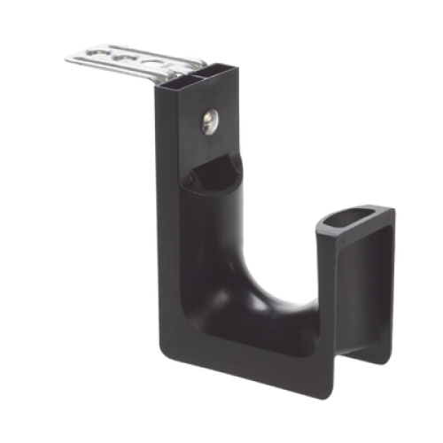 Sujetador STRONGHOLD tipo J (J-Hook), Con Soporte para Montaje en Techo, Para 46 Cables Cat6, Nylon 6.6, Color Negro, 1 pieza Sujetador STRONGHOLD tipo J (J-Hook), Con Soporte para Montaje en Techo, Para 46 Cables Cat6, Nylon 6.6, Color Negro, 1 pieza
