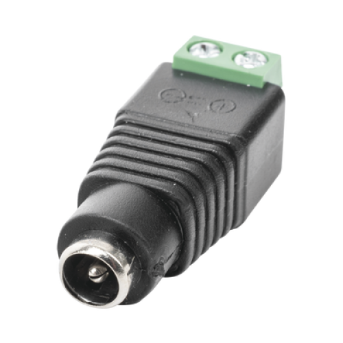 Adaptador Hembra Tipo Jack de 3.5 mm Polarizado de 12 Vcc / Terminales Tipo Tornillo / Polarizado (+/-) / Ideal para Cámaras de Video Vigilancia